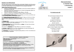 Pfarrnachrichten 13. Dezember 2015 Friedensgruß