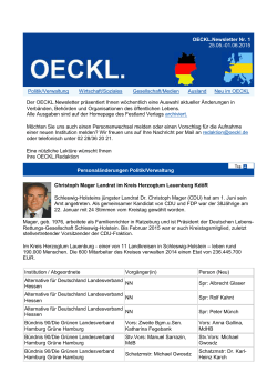 OECKL.Newsletter Nr. 1 25.05.-01.06.2015 Politik/Verwaltung