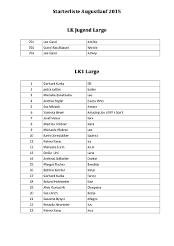 Starterliste Augustlauf 2015 LK Jugend Large LK1 Large