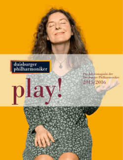 Das Jahresmagazin der Duisburger Philharmoniker