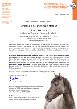 Schweizer Tierschutz STS. Medieneinladung