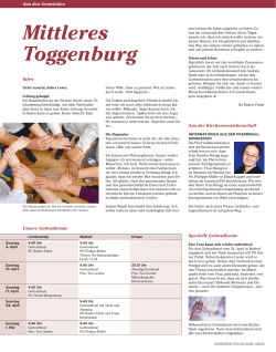 Mittleres Toggenburg - Kirchenbote des Kantons St. Gallen