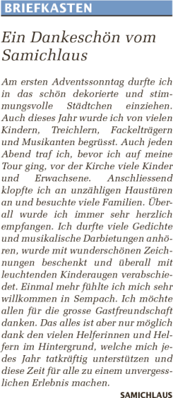 ein Dankesch&ouml;n vom Samichlaus