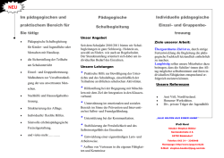Im p&auml;dagogischen und praktischem Bereich f&uuml;r Sie t&auml;tig