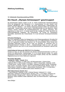 Ein Hauch &bdquo;Olympia Schiesssport&ldquo; geschnuppert