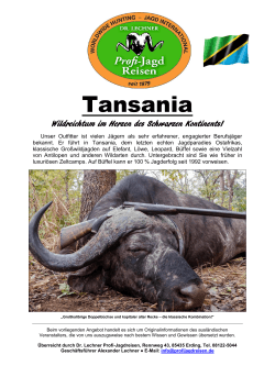 Tansania - Profijagdreisen Dr. Lechner
