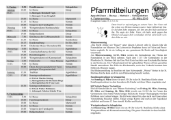 Pfarrmitteilungen 4. Fastensonntag