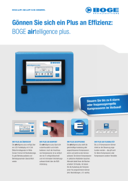 G&ouml;nnen Sie sich ein Plus an Effizienz: BOGE airtelligence plus.