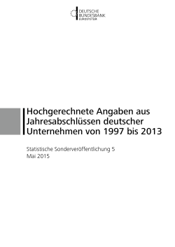 Hochgerechnete Angaben aus Jahresabschlüssen deutscher