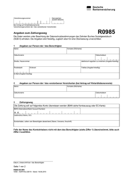 Angaben zum Zahlungsweg - Deutsche Rentenversicherung