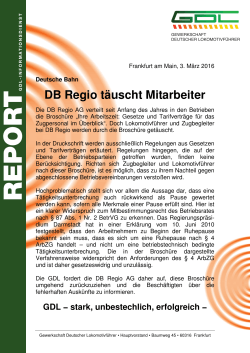 DB Regio täuscht Mitarbeiter