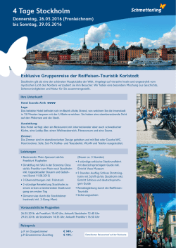 4 Tage Stockholm - Raiffeisen