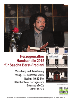 Herzogenrather Handschelle 2015 f&uuml;r Sascha Berst