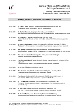 KUP Monday Seminar Series - Climate and Environmental Physics