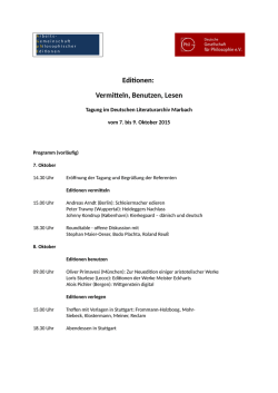 Editionen: Vermitteln, Benutzen, Lesen