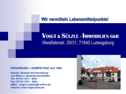 VOIGT & SÜLZLE - IMMOBILIEN GbR Westfalenstr. 29/31, 71640