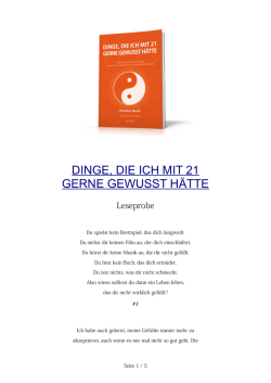 dinge, die ich mit 21 gerne gewusst h&auml;tte