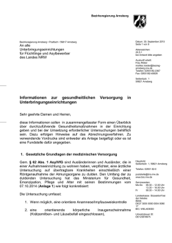 Informationen zur gesundheitlichen Versorgung in