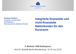 Integrierte finanzielle und nicht-finanzielle Sektorkonten f&uuml;r den