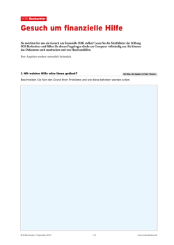 Gesuch um finanzielle Hilfe