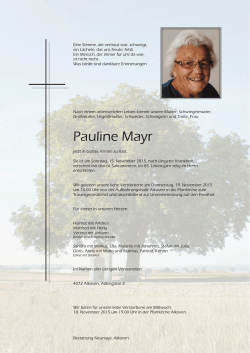 Pauline Mayr - Bestattung Neumayr