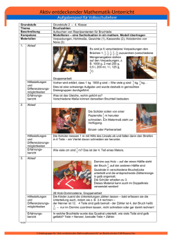 Grundstufe Grundstufe 2 &ndash; 4. Klasse Thema Bruchzahlen
