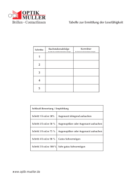 Tabelle zur Ermittlung der Lesefähigkeit 1 2 3 4 5 www.optik