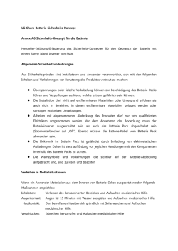 LG Chem Batterie Sicherheits-Konzept Annex A6