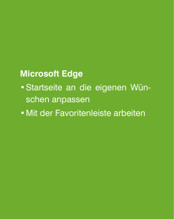 Microsoft Edge • Startseite an die eigenen Wün