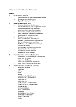 Inhaltsverzeichnis Excel Know-how f&uuml;r Controller Vorwort 1 Die