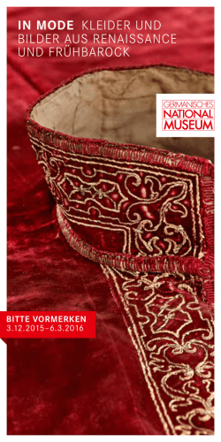 in mode kleider und bilder aus renaissance und fr&uuml;hbarock