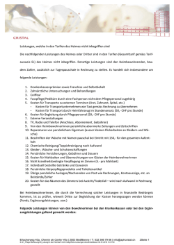 In unserem Tarif nicht enthaltene Leistungen