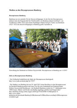Hexenprozesse Bamberg: Informationen