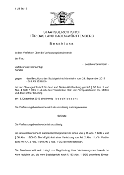 1 VB 86-15 - Beschluss - Verfassungsgerichtshof Baden