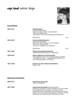 ausführlicher Lebenslauf  - sonja