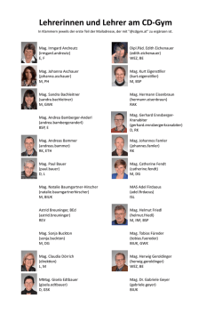 Lehrerinnen und Lehrer am CD-Gym