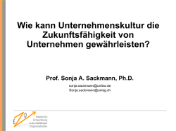 Prof. Sonja A. Sackmann, Ph.D.