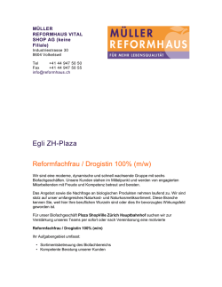 Egli ZH-Plaza - MUeLLER Reformhaus Vitalshop