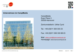 CampMedia Expo Plaza 3 30539 Hannover Zentrumsleiterin: Ulrike