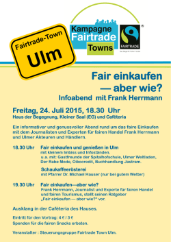 Handzettel Fair einkaufen 24. Juli