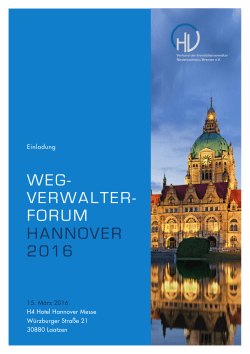 WeG- VeRWALteR- fORUM HAnnOVeR 2016