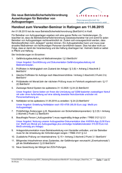 Handout zum Verwalter-Seminar in Ratingen am 11.06.2015