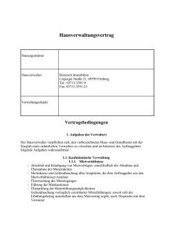 Verwaltervertrag Mietobjekt - Rentzsch Immobilien Freiberg