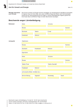 Beschwerde wegen L&auml;rmbel&auml;stigung - Kanton Basel