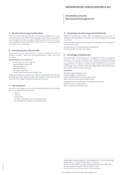 Grunds&auml;tze unseres Beschwerdemanagements