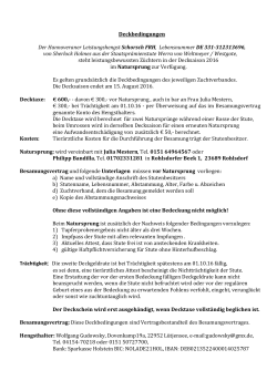 Besamungsvertrag und Bedingungen