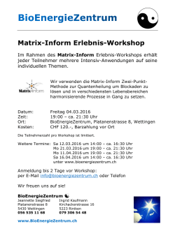 Matrix-Inform Erlebnis-Workshop