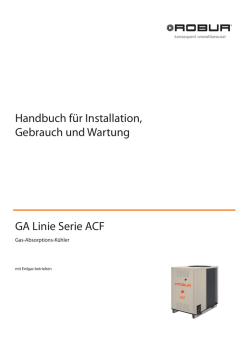 Handbuch f&uuml;r Installation, Gebrauch und Wartung GA Linie Serie ACF