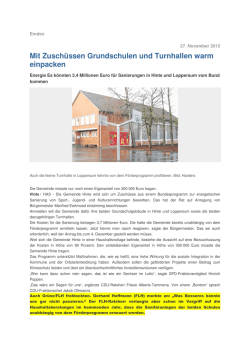 Mit Zuschüssen Grundschulen und Turnhallen warm einpacken