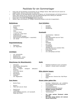 Packliste für ein Sommerlager